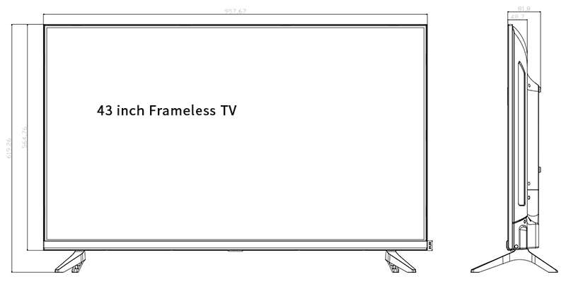 43 Inch Frameless LED TV | Commercial Display with Google & Android for Option 5 43inch frameless led tv dis001
