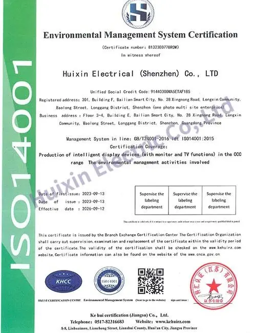 Android TVs 44 ISO14001