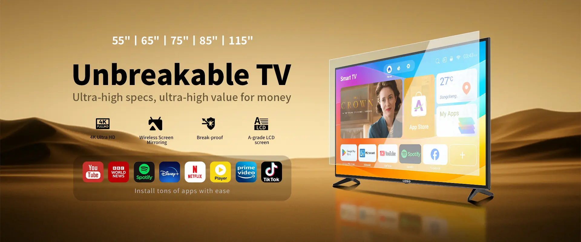 Unbreakable Smart TV 14 unbreakable smart TV